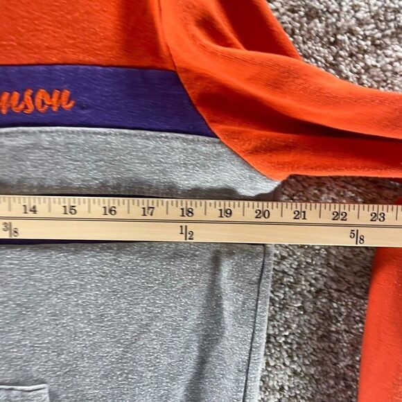 Clemson Tigers Hoodie Sweatshirt Womens Small Orange Grey Pullover Football Logo - Picture 6 of 11